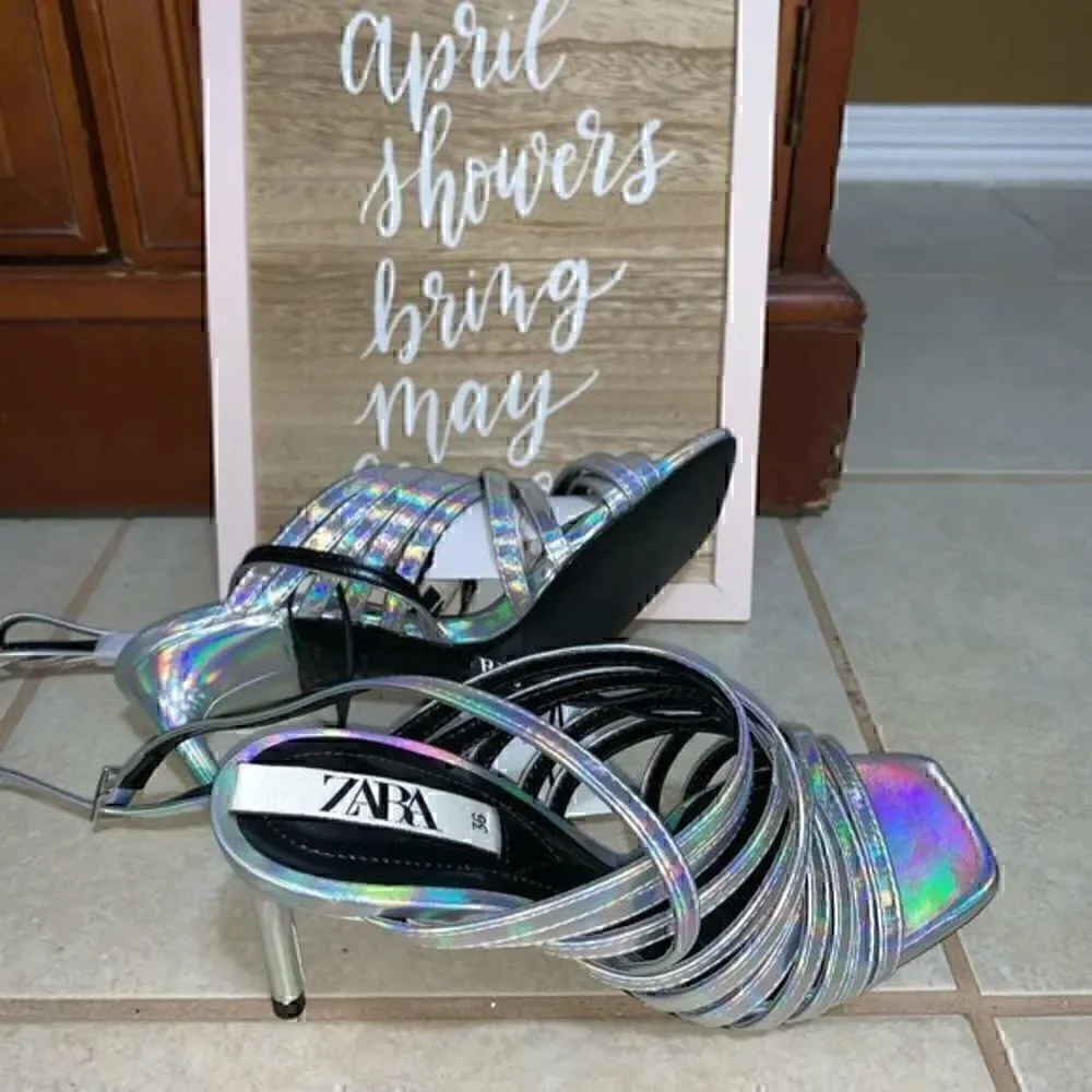 ZARA multi strap iris-decent high heeled sandals 3301/510 - Picture 7 of 13